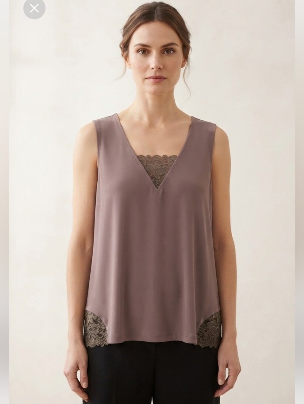 Simonton Says Women's Tank w/Lace Insert Size XL